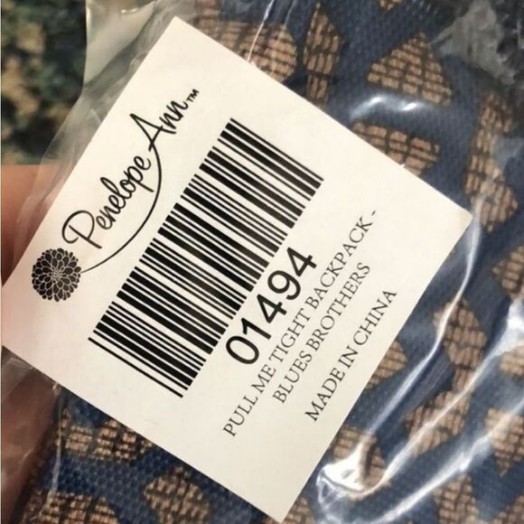 New Penelope Ann Pull Me Tight Backpack Cinch Bag Blues Brothers HTF - Picture 11 of 11